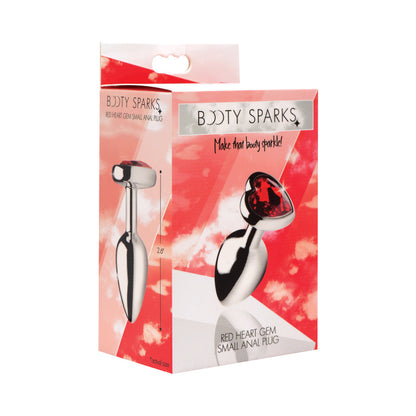 XR BRANDS - BOOTY SPARKS RED HEART GEM ANAL PLUG SMALL