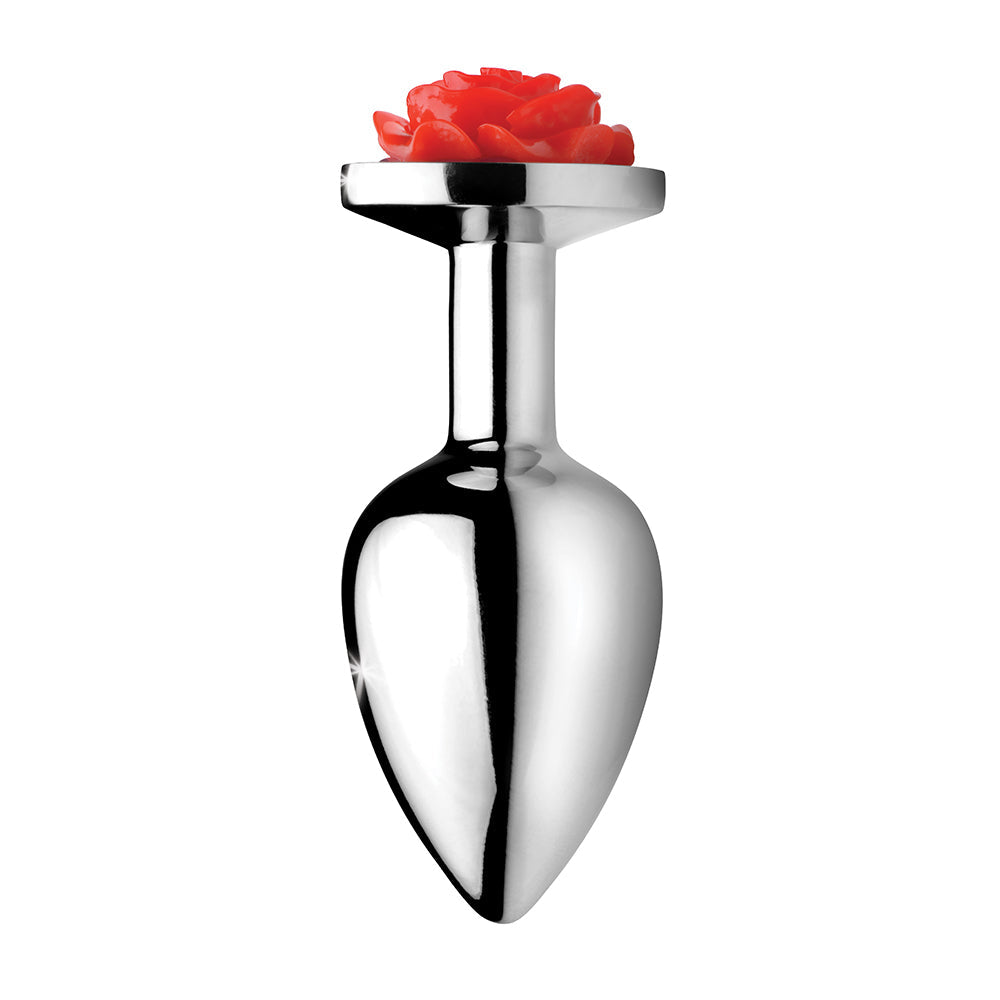 XR BRANDS - BOOTY SPARKS RED ROSE ANAL PLUG MEDIUM
