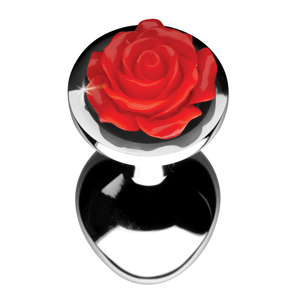 XR BRANDS - BOOTY SPARKS RED ROSE ANAL PLUG MEDIUM