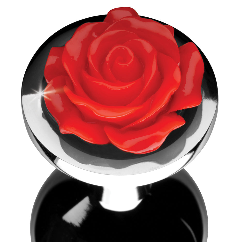 XR BRANDS - BOOTY SPARKS RED ROSE ANAL PLUG MEDIUM