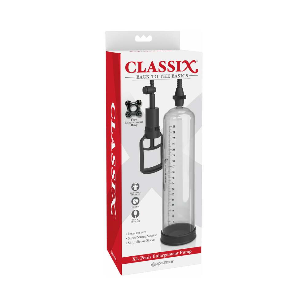 PIPEDREAM - CLASSIX XL BOMBA DE AGRANDAMIENTO DE PENE TRANSPARENTE/NEGRO