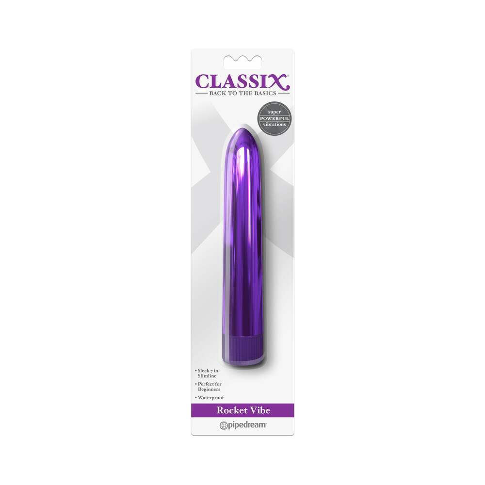 PIPEDREAM - CLASSIX ROCKET VIBE 7 IN. SLIMLINE VIBRATOR PURPLE