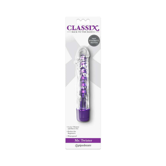 CLASSIX MR. TWISTER 6.5 IN. VIBRATOR AND SLEEVE SET PURPLE