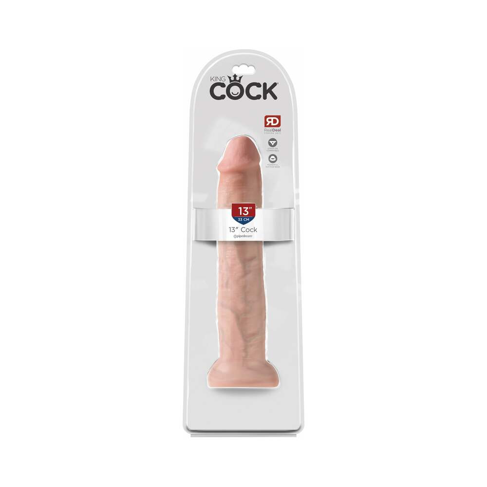 KING COCK 13 IN. COCK REALISTIC DILDO WITH SUCTION CUP BEIGE