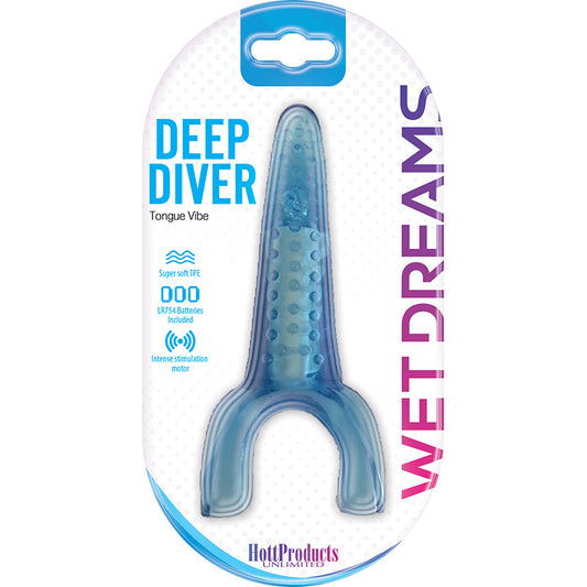 HOTT PRODUCTS - TONGUE STAR DEEP DIVER VIBRATING TONGUE WITH MOTOR BLUE