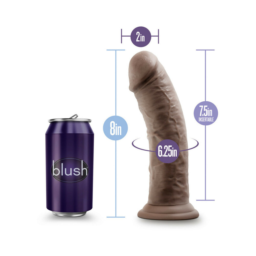 AU NATUREL 8 IN. POSABLE DUAL DENSITY DILDO BROWN