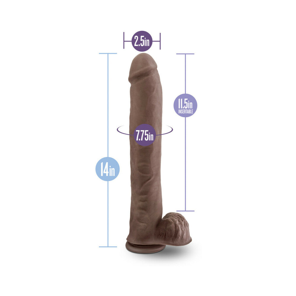 BLUSH - AU NATUREL DADDY 14 IN. POSABLE DUAL DENSITY DILDO WITH BALLS