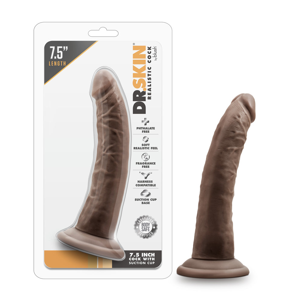 DR. SKIN REALISTIC 7.5 IN. DILDO BROWN
