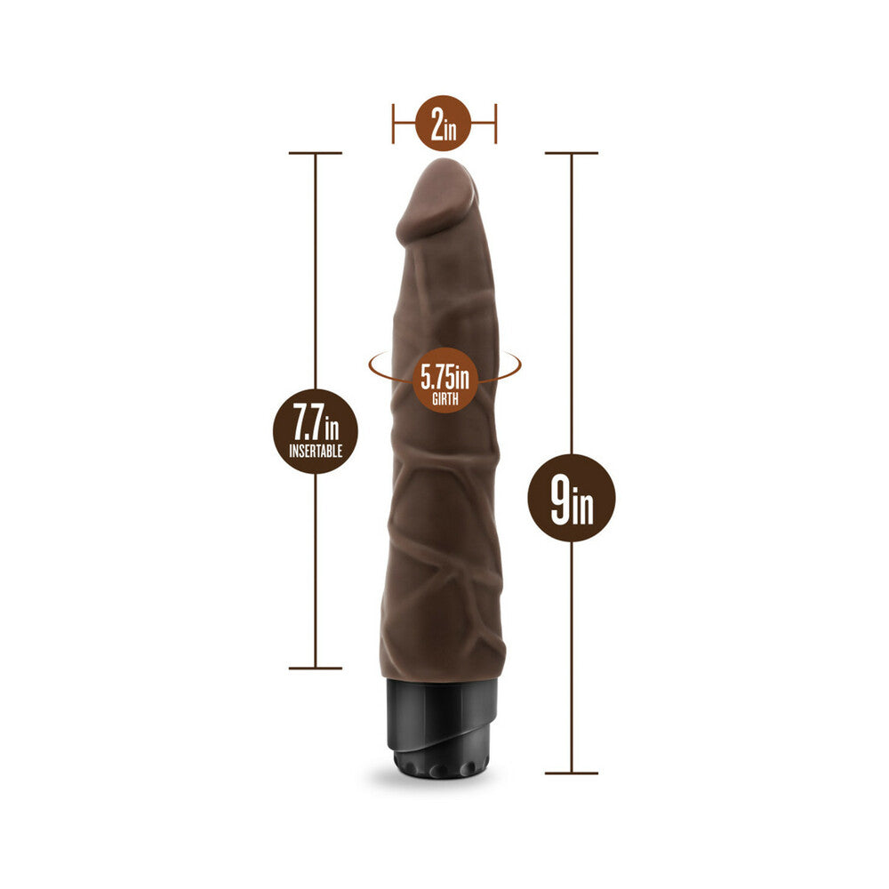 DR. SKIN VIBE 1 REALISTIC 9 IN. VIBRATING DILDO BROWN