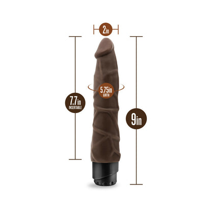 DR. SKIN VIBE 1 REALISTIC 9 IN. VIBRATING DILDO BROWN