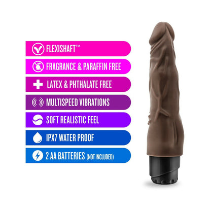 DR. SKIN VIBE 4 REALISTIC 8 IN. VIBRATING DILDO BROWN