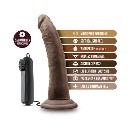 DR. SKIN DR. DAVE REALISTIC 7 IN. VIBRATING DILDO BROWN