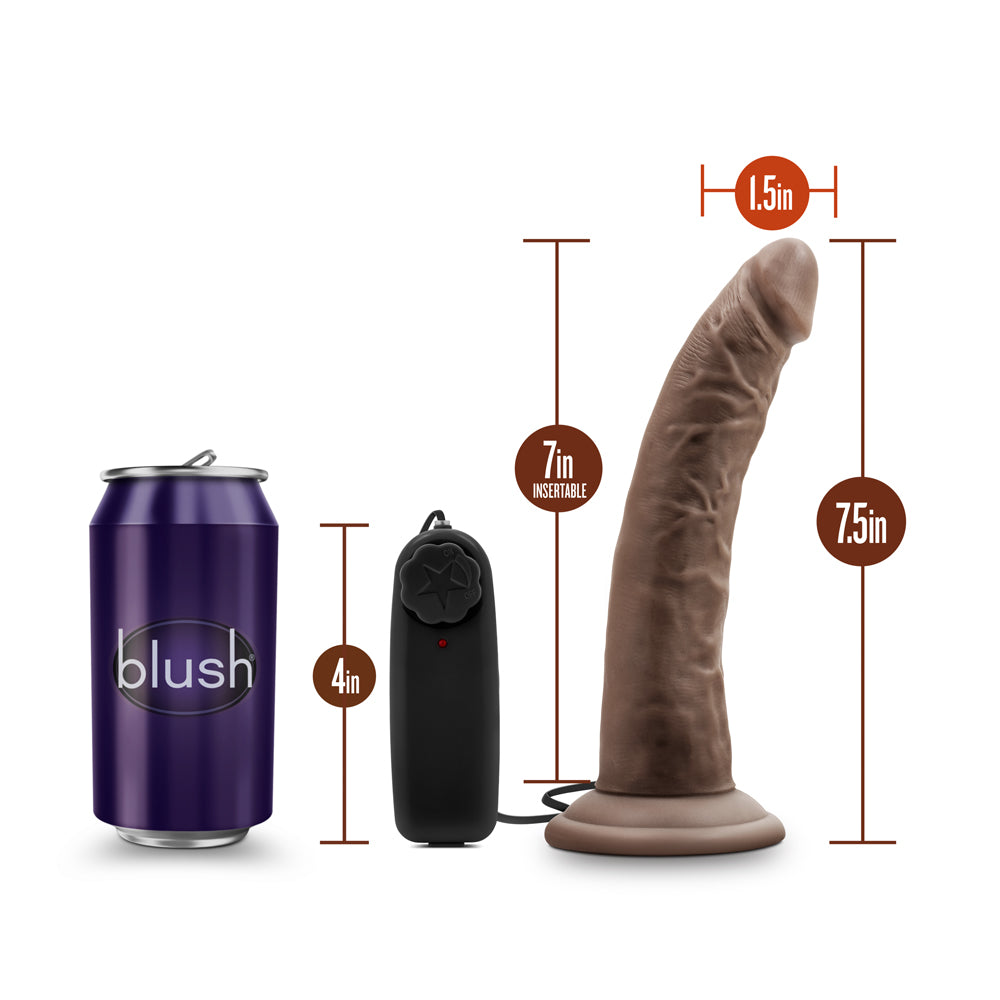 DR. SKIN DR. DAVE REALISTIC 7 IN. VIBRATING DILDO BROWN