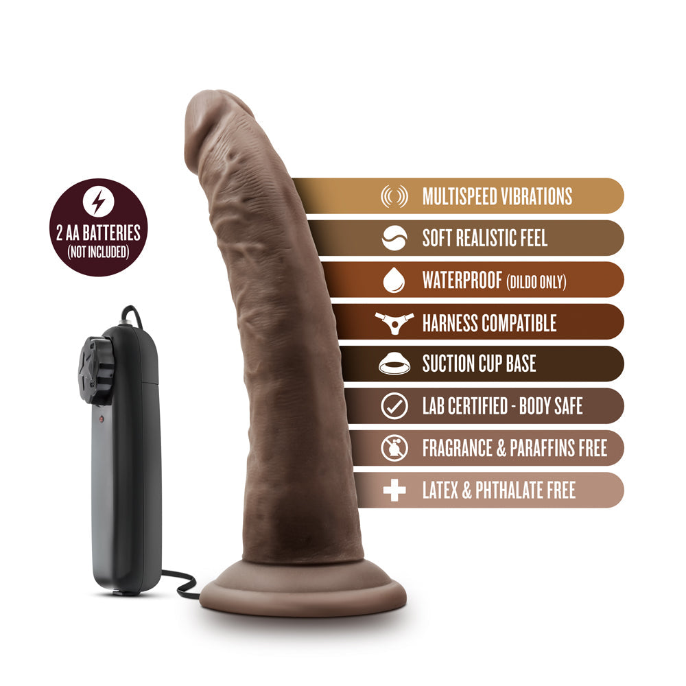 DR. SKIN DR. DAVE REALISTIC 7 IN. VIBRATING DILDO BROWN