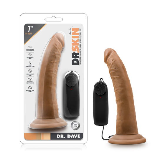 DR. SKIN DR. DAVE REALISTIC 7 IN. VIBRATING DILDO TAN