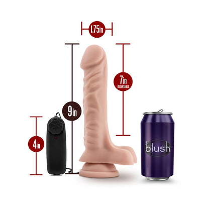 BLUSH - DR. SKIN DR. JAMES REALISTIC 9 IN. VIBRATING DILDO WITH BALLS BEIGE