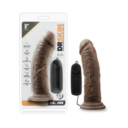 DR. SKIN DR. JOE REALISTIC 8 IN. VIBRATING DILDO BROWN
