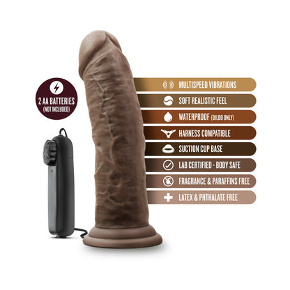 DR. SKIN DR. JOE REALISTIC 8 IN. VIBRATING DILDO BROWN