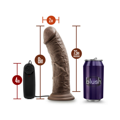 DR. SKIN DR. JOE REALISTIC 8 IN. VIBRATING DILDO BROWN