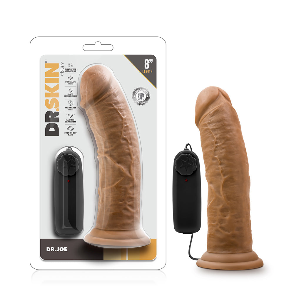 DR. SKIN DR. JOE REALISTIC 8 IN. VIBRATING DILDO TAN
