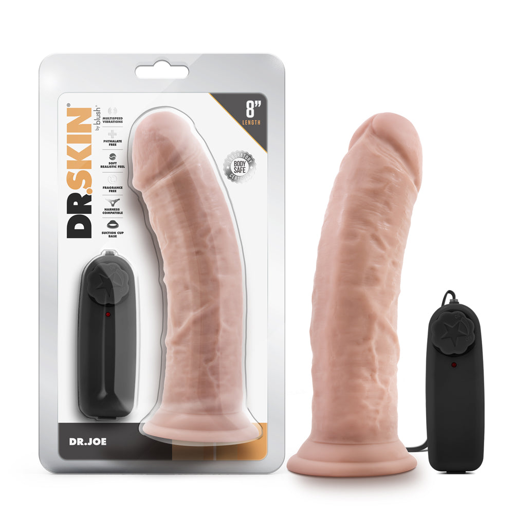 DR. SKIN DR. JOE REALISTIC 8 IN. VIBRATING DILDO BEIGE