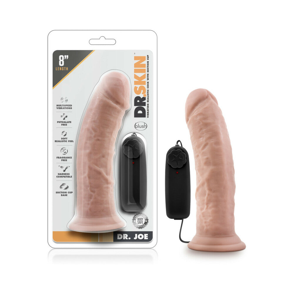 DR. SKIN DR. JOE REALISTIC 8 IN. VIBRATING DILDO BEIGE