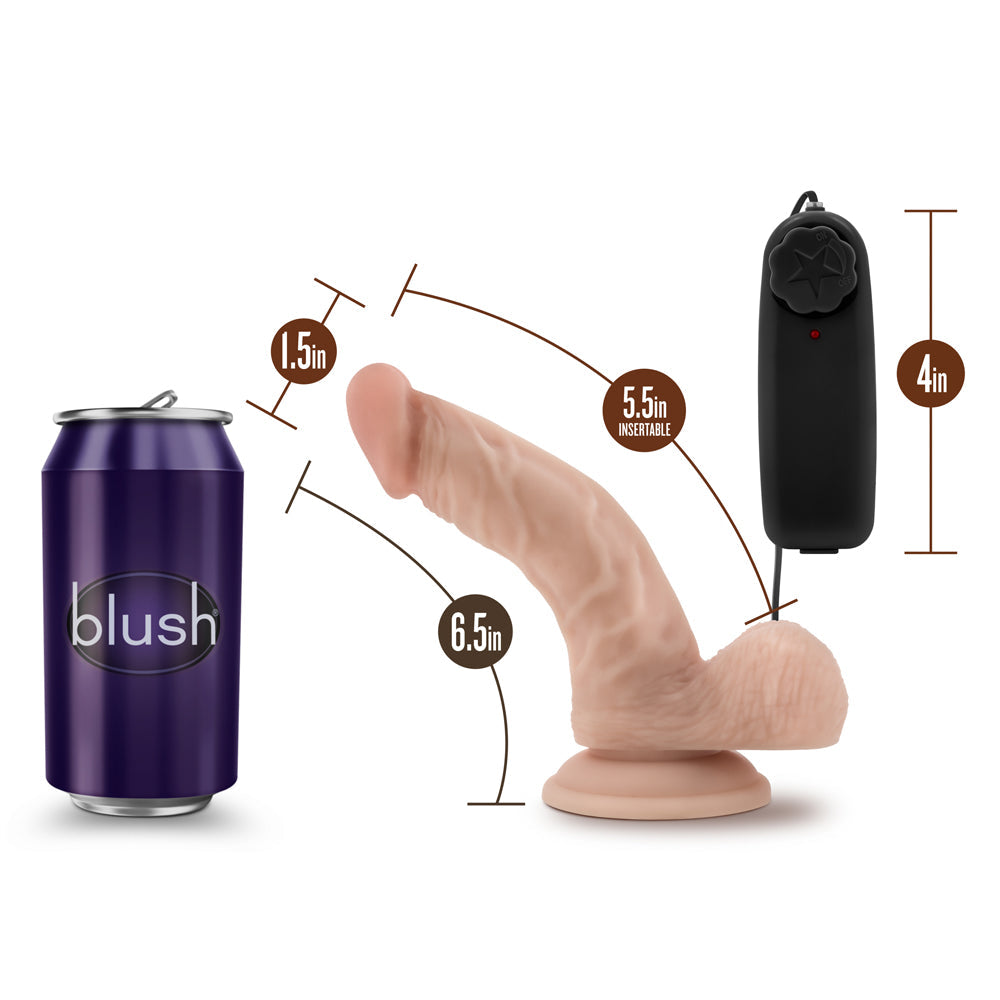 BLUSH - DR. SKIN DR. KEN REALISTIC 6.5 IN. VIBRATING DILDO WITH BALLS BEIGE