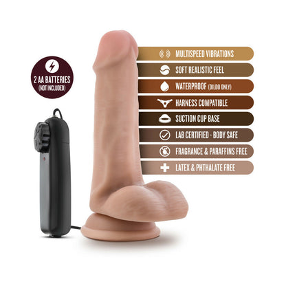 DR. SKIN DR. ROB REALISTIC 6 IN. VIBRATING DILDO WITH BALLS BEIGE