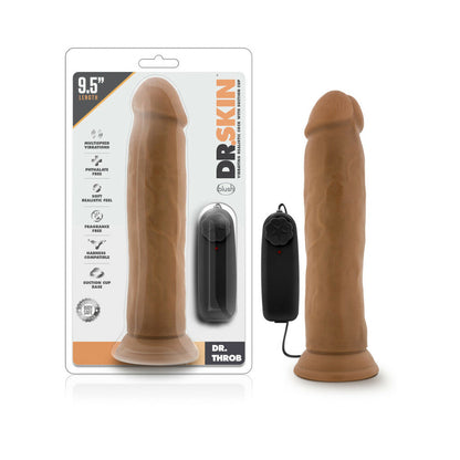 DR. SKIN DR. THROB REALISTIC 9.5 IN. VIBRATING DILDO TAN