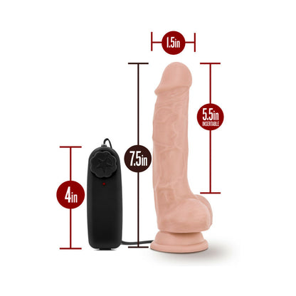 DR. SKIN DR. TIM REALISTIC 7.5 IN. VIBRATING DILDO WITH BALLS BEIGE