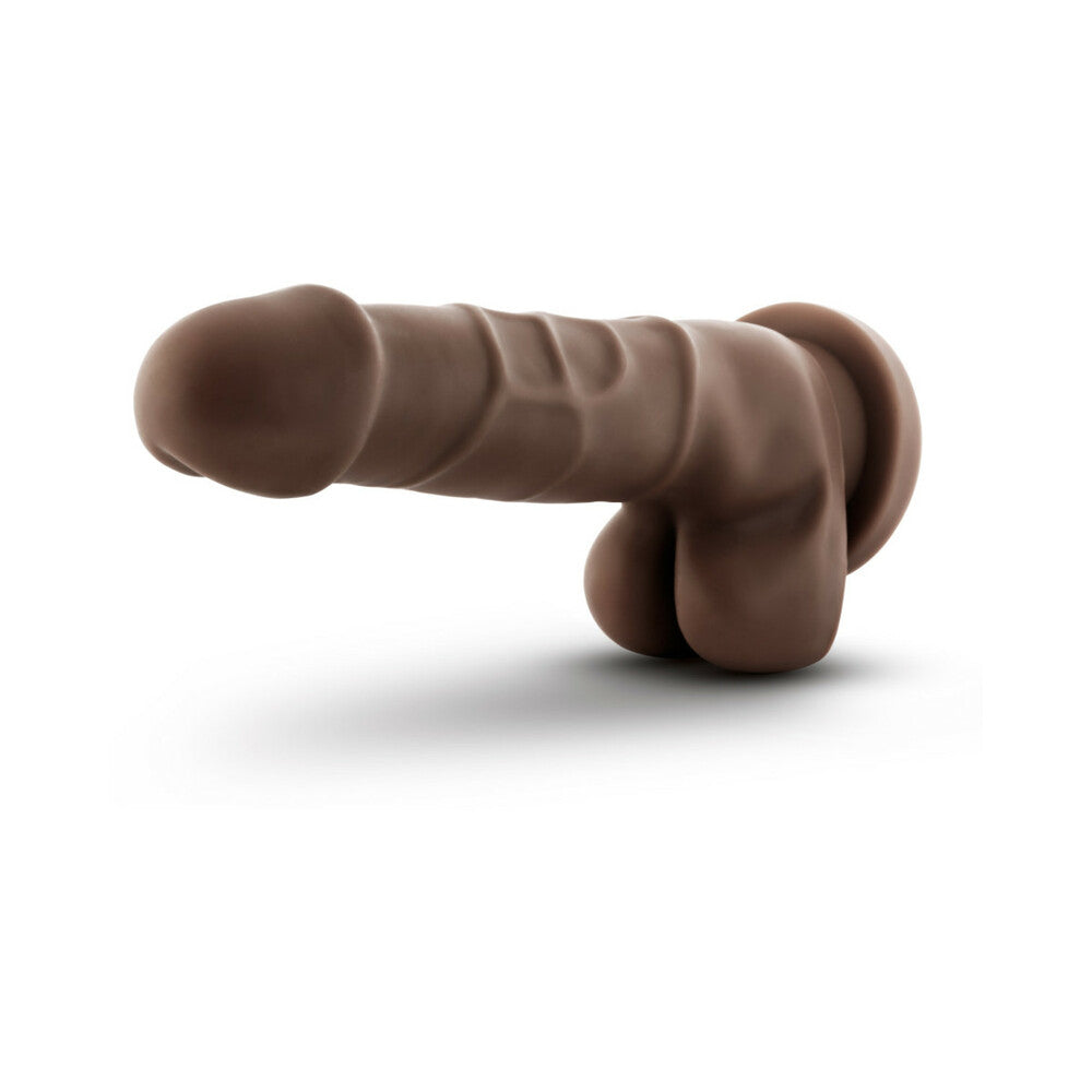 DR. SKIN BASIC 7 REALISTIC 7.75 IN. DILDO WITH BALLS BROWN