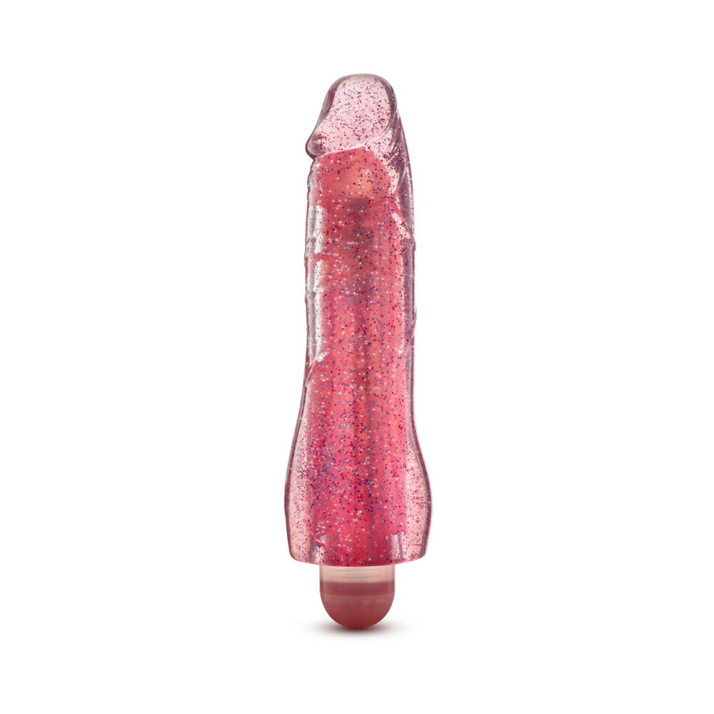 GLOW DICKS MOLLY COLOR CHANGING 8 IN. VIBRATING DILDO GLITTER PINK