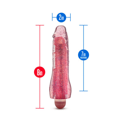 BLUSH - GLOW DICKS MOLLY COLOR CHANGING 8 IN. VIBRATING DILDO GLITTER