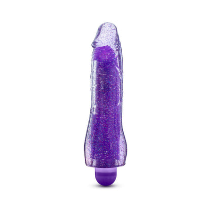GLOW DICKS MOLLY COLOR CHANGING 8 IN. VIBRATING DILDO GLITTER PURPLE