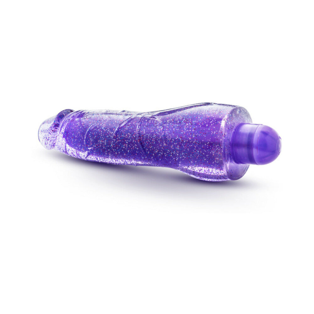 GLOW DICKS MOLLY COLOR CHANGING 8 IN. VIBRATING DILDO GLITTER PURPLE