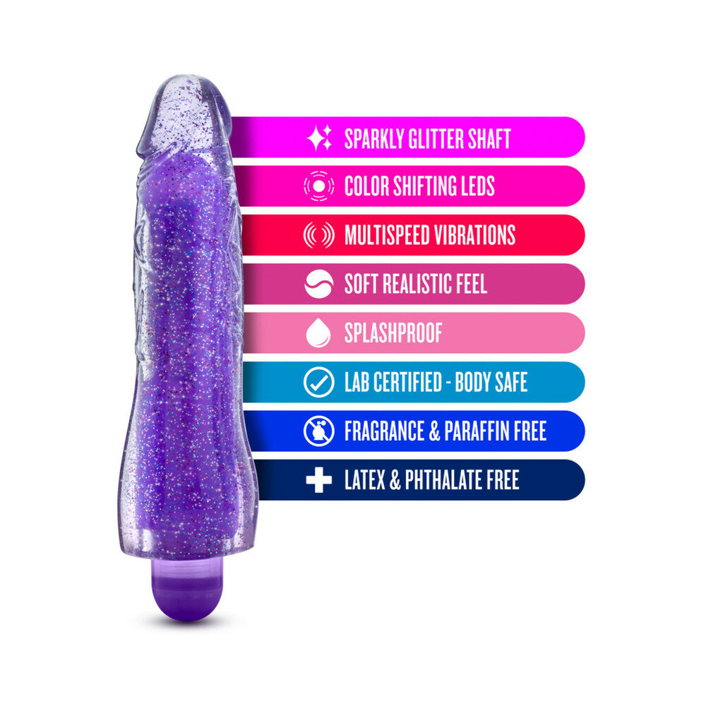 BLUSH - GLOW DICKS MOLLY COLOR CHANGING 8 IN. VIBRATING DILDO GLITTER