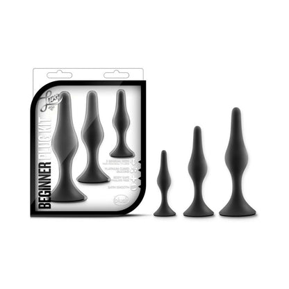 LUXE 3-PIECE SILICONE BEGINNER PLUG KIT BLACK