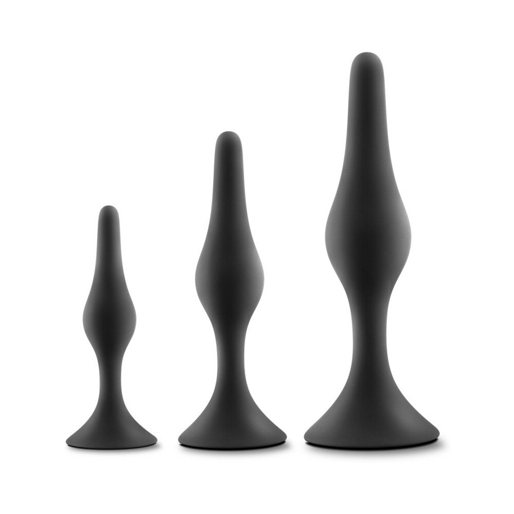 LUXE 3-PIECE SILICONE BEGINNER PLUG KIT BLACK