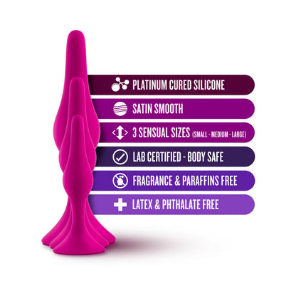BLUSH - LUXE 3 PIECE SILICONE BEGINNER PLUG KIT