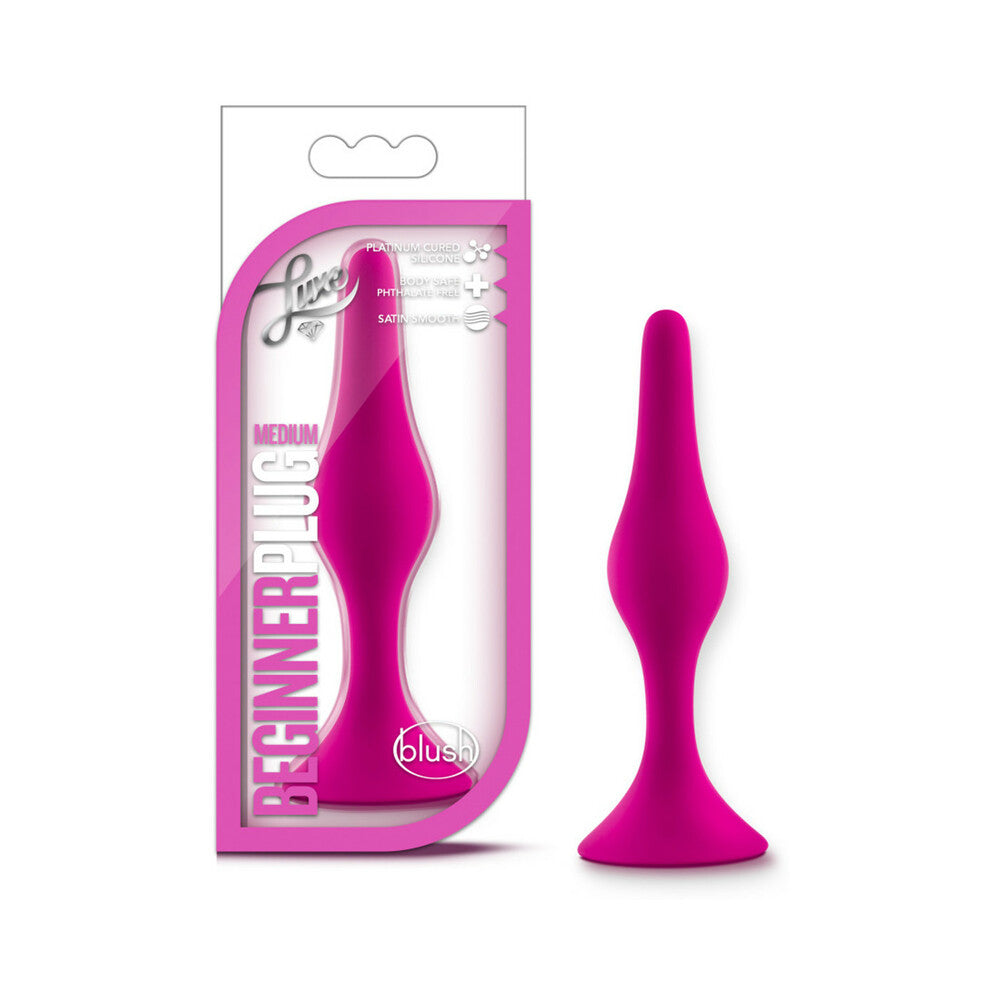 LUXE SILICONE BEGINNER PLUG MEDIUM PINK