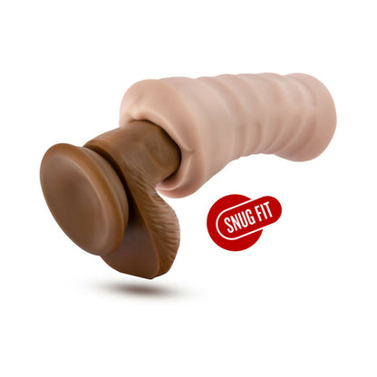 BLUSH - M FOR MEN ANGIE ORAL STROKER WITH BULLET VIBRATOR BEIGE