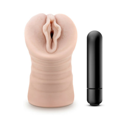 M FOR MEN ASHLEY VAGINA STROKER WITH BULLET VIBRATOR BEIGE