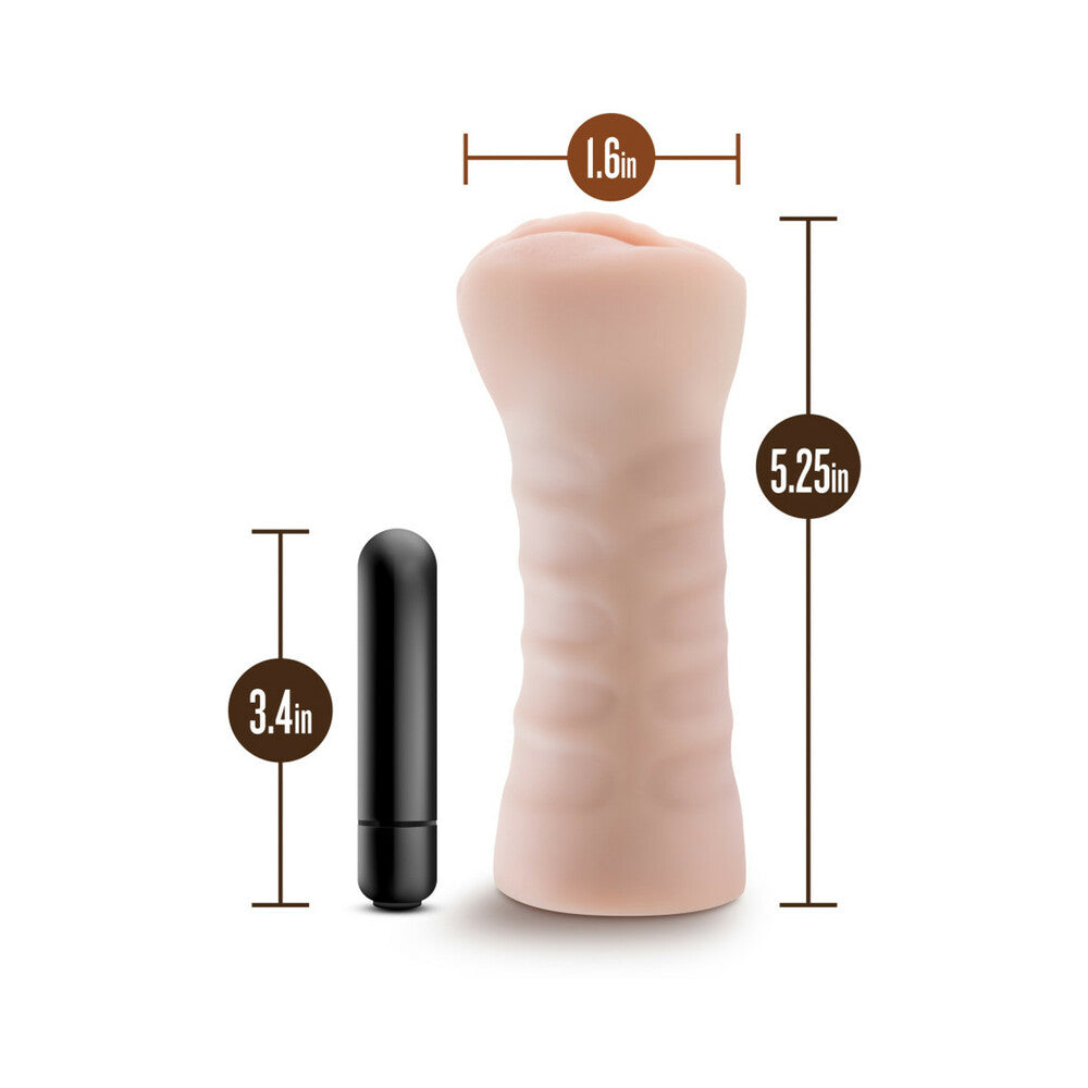 M FOR MEN ASHLEY VAGINA STROKER WITH BULLET VIBRATOR BEIGE