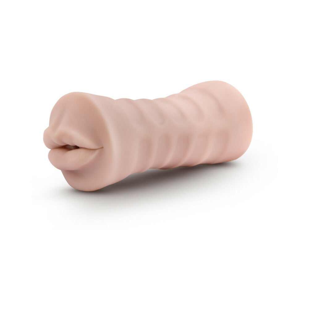BLUSH - M FOR MEN SKYE ORAL STROKER WITH BULLET VIBRATOR BEIGE