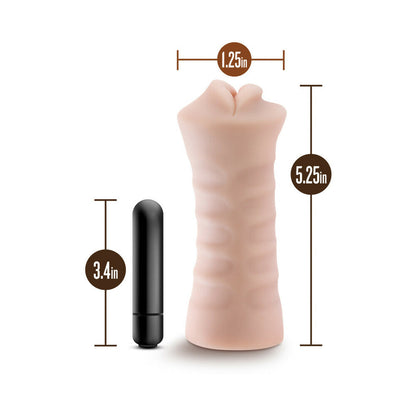 BLUSH - M FOR MEN SKYE ORAL STROKER WITH BULLET VIBRATOR BEIGE