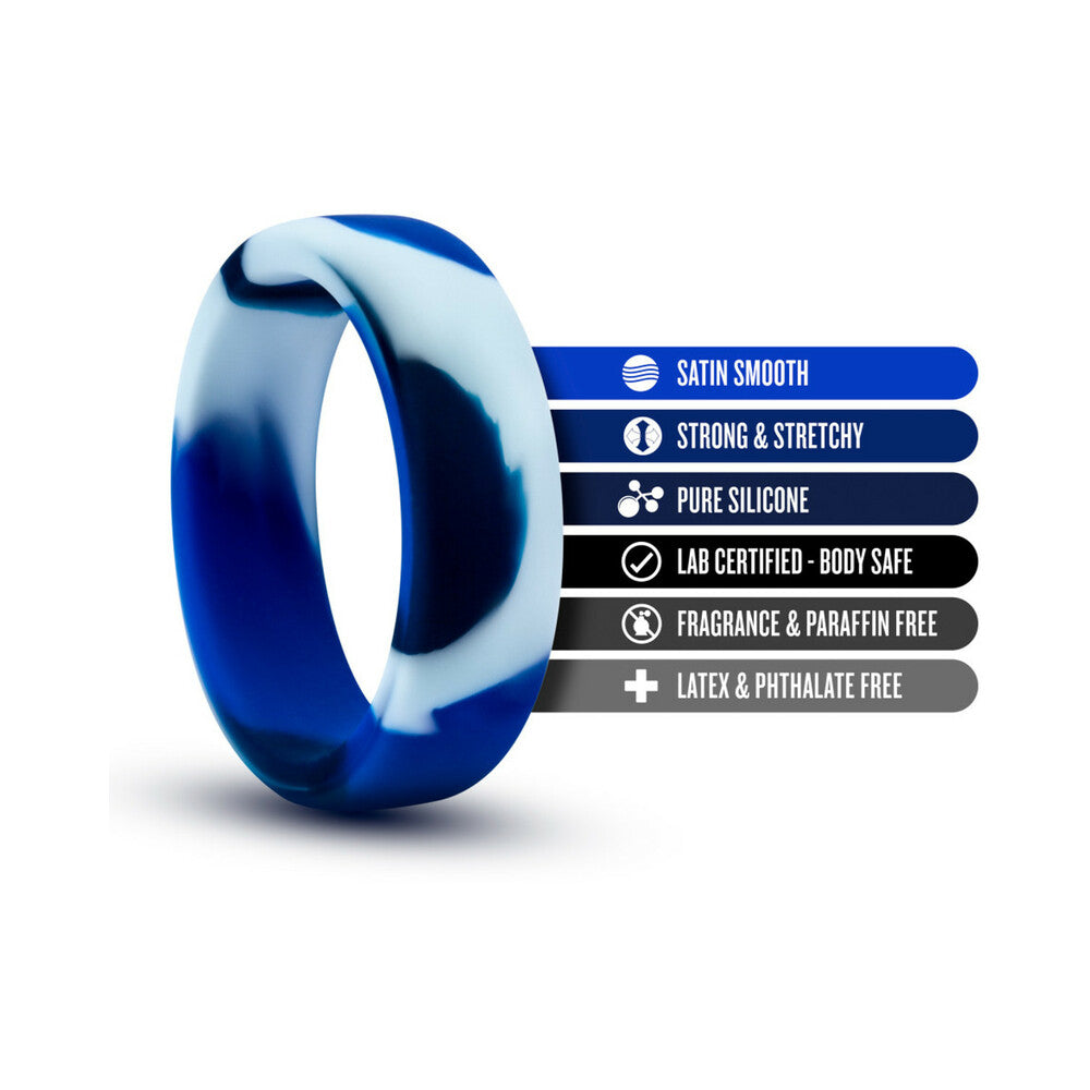 PERFORMANCE SILICONE CAMO COCK RING BLUE CAMOUFLAGE
