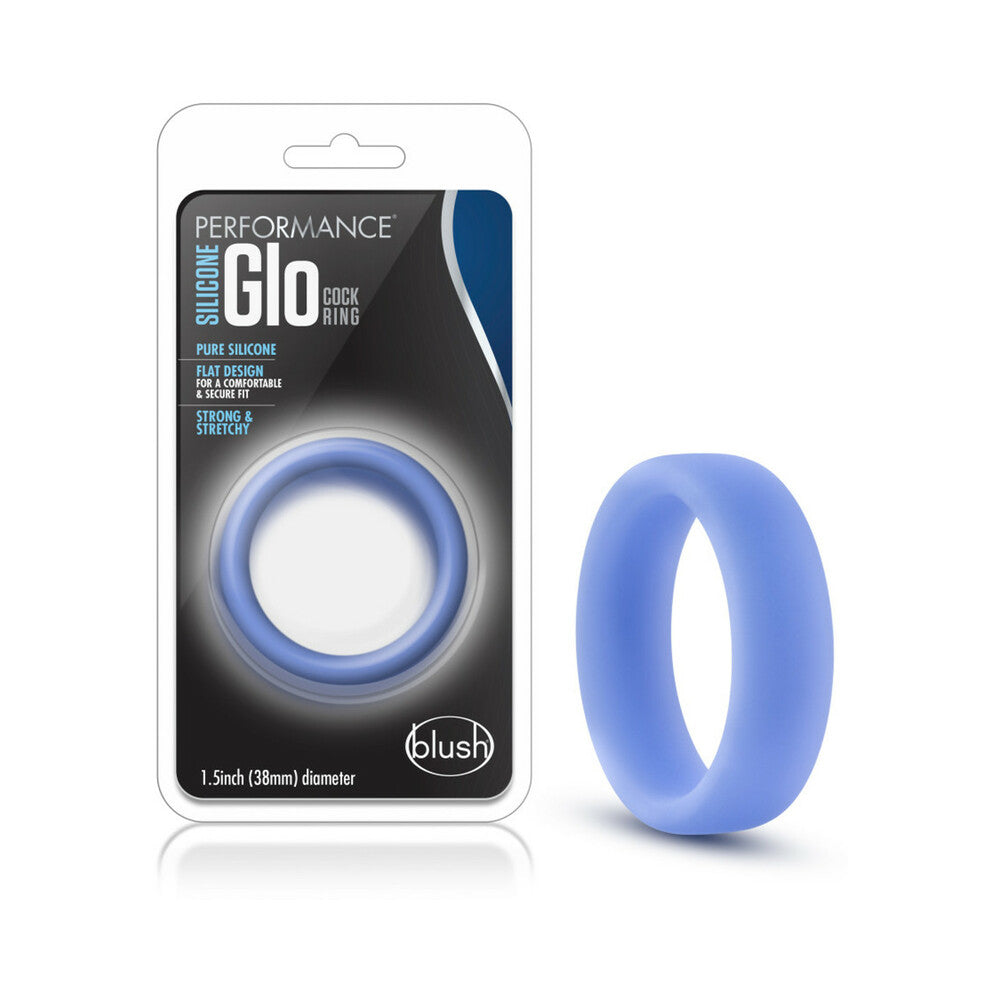 BLUSH - PERFORMANCE SILICONE GLO COCK RING BLUE GLOW