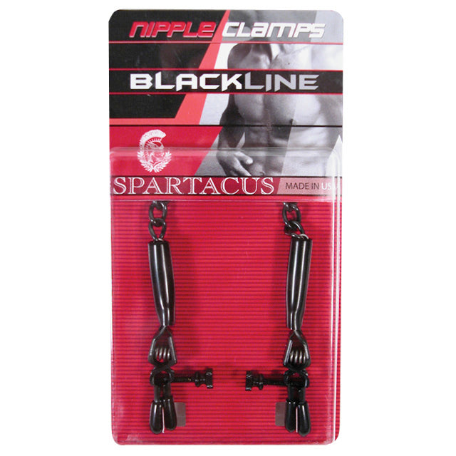 SPARTACUS - BLACKLINE NIPPLE CLAMPS ADJUSTABLE RUBBER TIPPED PINCHERS