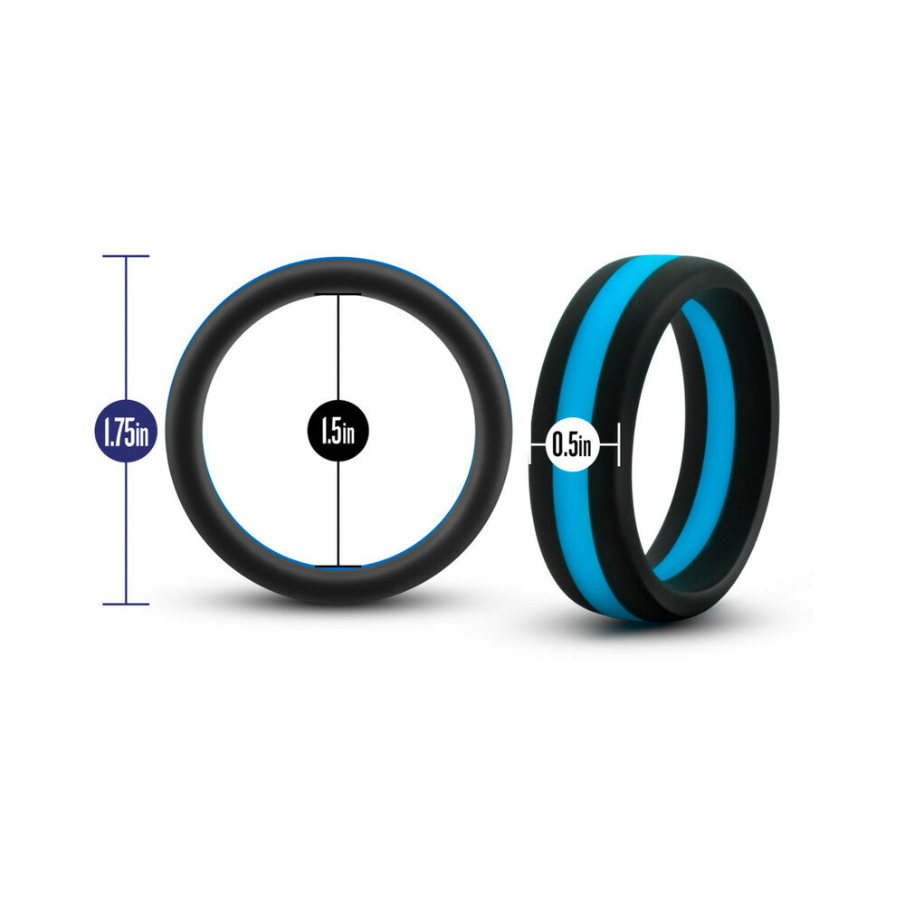 PERFORMANCE SILICONE GO PRO COCK RING BLACK/INDIGO/BLACK