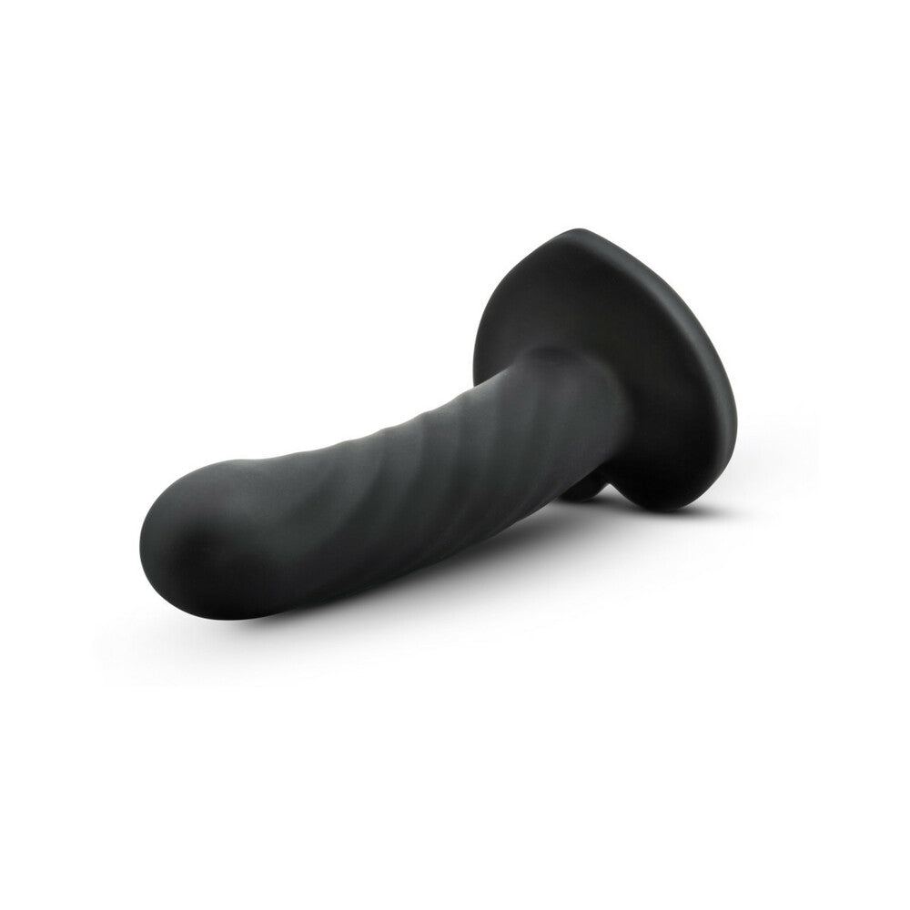 BLUSH - TEMPTASIA TWIST 5.5 IN. CURVED DILDO WITH HEART-SHAPED SUCTION CUP MEDIUM BLACK